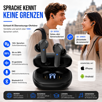 SprachWelt™ KI-Ohrhörer mit Echtzeitübersetzung