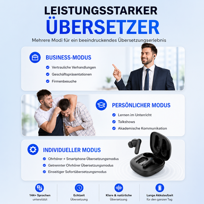 SprachWelt™ KI-Ohrhörer mit Echtzeitübersetzung