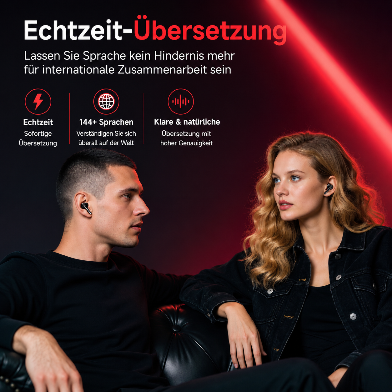 SprachWelt™ KI-Ohrhörer mit Echtzeitübersetzung